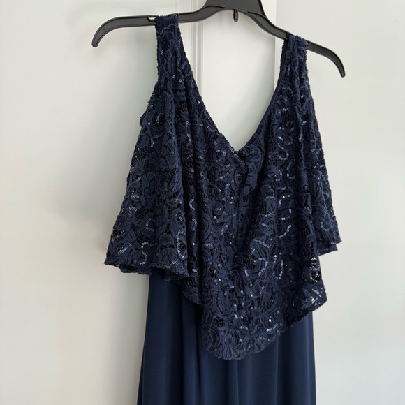 Marina Navy Blue Formal Dress Lace Sequins Size 10 - Picture 10 of 16